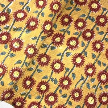 Kantha Hand Block Print aus Indien - FLOWERS